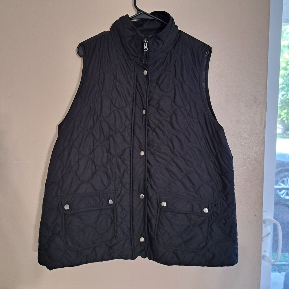 Bagatelle Womens Brown Sleeveless Casual Full-Zip Puffer Vest Size 2X